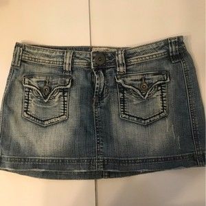 Y2K Anchor Blues denim mini skirt gently used in great condition